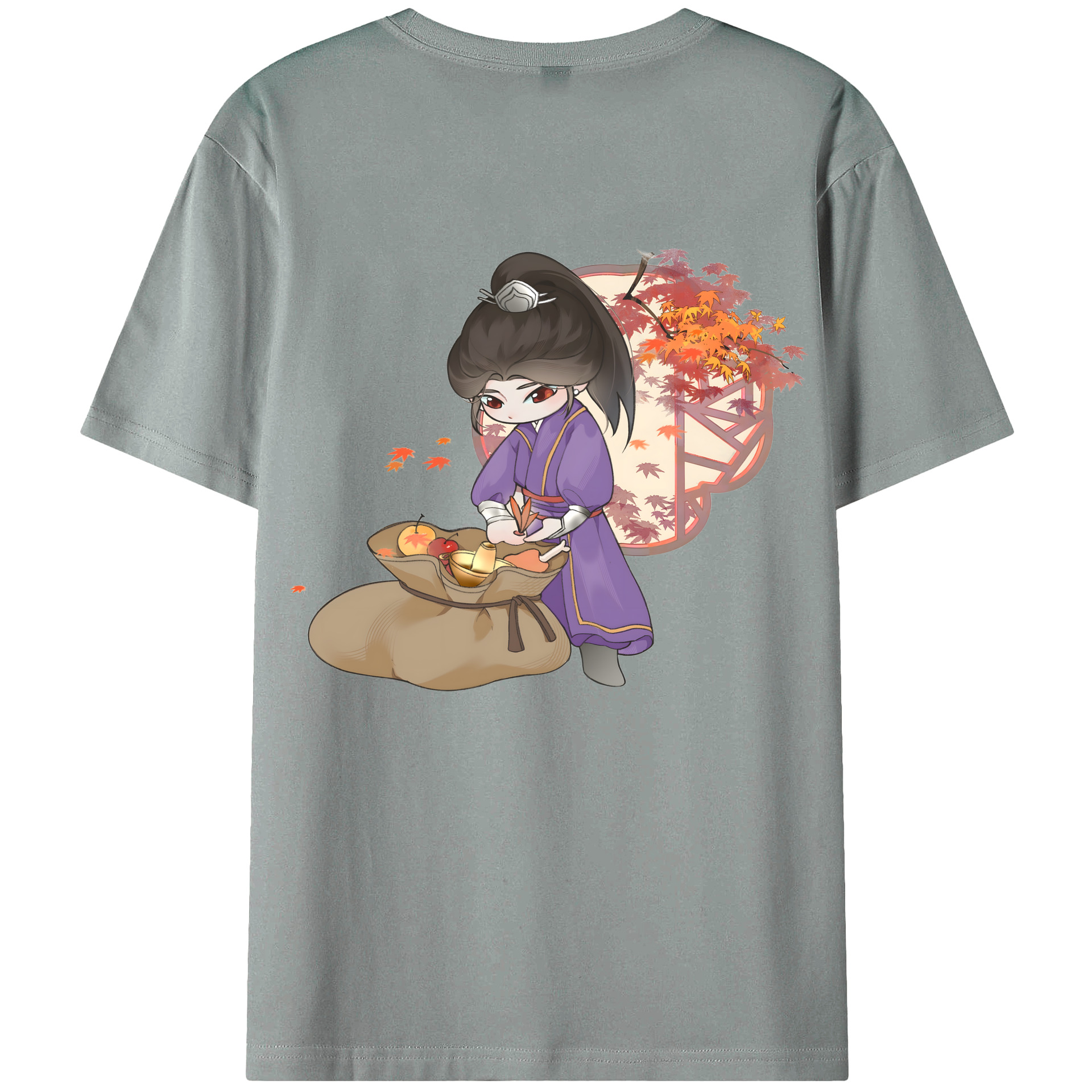 （画像用） Ne Zha 2 ナタ 魔童の大暴れ 綿100％ メンズ半袖Tシャツ（バックプリント） 通気性
